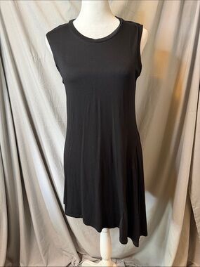 Logo Layers Everyday Black A-Line Sleeveless Tank Dress, sz small